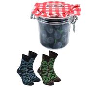 Rainbow Socks - Olives Socks in Jar - Funny Gift Idea - Black Green - 2 Pairs - Size 7,5-11