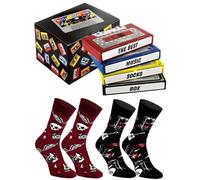 Rainbow Socks - Rock Socks Music Box - 2 Pairs Of Music Socks Inside A Casette Tape - Gift For A Fan Of Rock Music, Heavy Metal - Music Gadget For Her And Him-Size 7,5-11