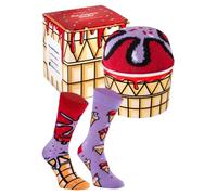 Rainbow Socks - Unisex Women Men - Ice Cream Pint Socks for Women Men - Cotton Ankle Socks - Novelty Gift for a Friend for Birthday - 1 Pair - BLUEBERRY & CHERRY - 7-11