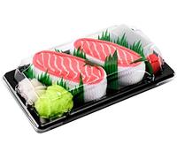 Rainbow Socks - Woman Man Sushi Socks Box Salmon - 1 Pair - Size 7,5-11