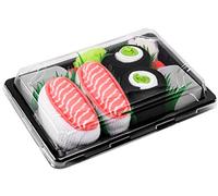 Rainbow Socks - Woman Man Sushi Socks Box Salmon Cucumber Maki - 2 Pairs - Size 7,5-11