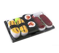 Rainbow Socks - Woman Man - Sushi Socks Box Tamago Tuna Shrimp Maki - 3 Pairs - Size 4-7
