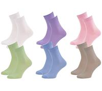 Rainbow Socks - Women Men Classic Ankle Bamboo Socks - 6 Pairs - Violet Pink - Size 8,5-9,5