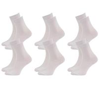 Rainbow Socks - Women Men Classic Ankle Bamboo Socks - 6 Pairs - White - Size 4-6