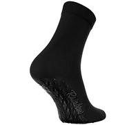 Rainbow Socks - Women Men Colourful Cotton Non Slip Grip Socks ABS - 1 Pair - Black - Size 4-6
