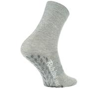 Rainbow Socks - Women Men Colourful Cotton Non Slip Grip Socks ABS - 1 Pair - Grey - Size 6,5-8