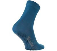 Rainbow Socks - Women Men Colourful Cotton Non Slip Grip Socks ABS - 1 Pair - Jeans - Size 6,5-8