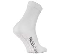 Rainbow Socks - Women Men Colourful Cotton Non Slip Grip Socks ABS - 1 Pair - White - Size 8,5-9,5