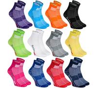 Rainbow Socks - Women Men Colourful Cotton Sneaker Sport Socks - 12 Pairs - Multicoloured - Size 8,5-9,5