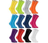 Rainbow Socks - Women Men Colourful Warm Terry Socks - 12 Pairs - Multicoloured - Size 6,5-8