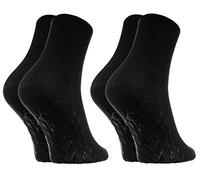 Rainbow Socks - Women Men Cotton Diabetic Elastic Loose Non Slip Socks - 2 Pairs - Black - Size EU 42-43 / UK 8.5-9.5 / US 10-11
