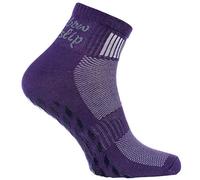 Rainbow Socks - Women Men Cotton Non Slip Grip ABS Sport Socks - 1 Pair - Purple - Size 6,5-8