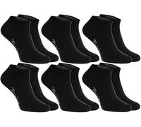 Rainbow Socks - Women Men Cotton Sneaker Low Cut Socks - 6 Pairs - Black - Size 10-11,5