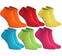 Rainbow Socks - Women Men Cotton Sneaker Low Cut Socks - 6 Pairs - Warm Colours Multipack - Size 8.5-9.5(EU 42-43)