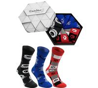 Rainbow Socks - Women Men Mechanic Socks Box Gift - 3 Pairs - Size 7,5-11