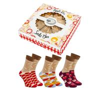 Rainbow Socks - Women Men Novelty Apple Pie Socks Gift - 3 Pair - Size 4-7