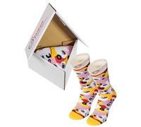 Rainbow Socks - Women Men Pizza Socks Box - Capriciosa - 1 Pair - Size 4-7