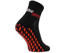 Rainbow Socks - Women Men Terry Sport Non Slip Ankle Socks - 1 Pair - Black - Size UK 8,5-9,5 / EU 42-43