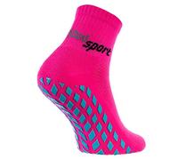 Rainbow Socks - Women Men Terry Sport Non Slip Ankle Socks - 1 Pair - Pink - Size UK 6,5-8 / EU 39-41