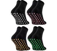 Rainbow Socks - Women Neon Sneaker Sport Glitter Non Slip - 4 Pairs - Silver Pink Golden Green ABS - Size 6,5-8