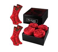 Rainbow Socks - Women Roses Socks Box Gift - 2 Pairs - Size 7,5-11