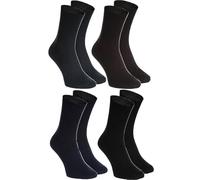 Rainbow Socks - Women's Men's Cotton Diabetic Socks Without Elastic Band - 8 Pairs, 4 x Black, 39-41