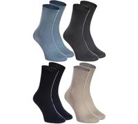 Rainbow Socks - Women's Men's Diabetic Socks Without Cotton Elastic, 4 x Black, Graphite, Steel Blue, Beige, 44-46