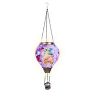 Rainbow Solar Lantern - Hot Air Balloon Design, Handmade Decorative Outdoor Garden Decoration | Colorful Solar Powered Hanging Stake Lighting, Colorful Lighting