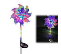 Rainbow Solar Wind Spinner, Lights LED Windmill Garden Stakes (Colorful,1Pcs)
