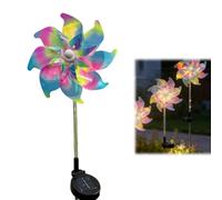 Rainbow Solar Wind Spinner, Lights LED Windmill Garden Stakes (Warm,1Pcs)