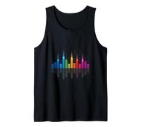 Rainbow Sound Wave City Skyline Music Equalizer Tank Top