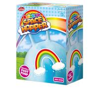 RAINBOW SPACE HOPPER 60CM - INFLATABLE BOUNCY HOPPER TOY FOOT PUMP INCLUDED