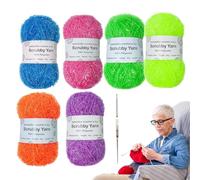 Rainbow Sparkly Yarn, Scrubby Yarn for Crocheting, 6 Rolls Scrubby Yarns Glitter, Crocheting Yarns for Towels, for Creating Bath Towelss, Dish Towels, and Other Practical Crochet Project