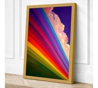 Rainbow Spectrum Ascending Modern Canvas Wall Art Print 30x20 Inch
