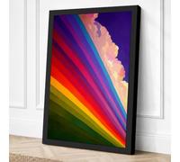 Rainbow Spectrum Ascending Modern Canvas Wall Art Print 30x20 Inch