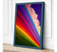 Rainbow Spectrum Ascending Modern Canvas Wall Art Print 30x20 Inch