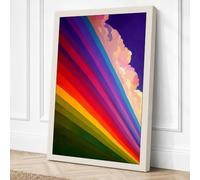 Rainbow Spectrum Ascending Modern Canvas Wall Art Print 30x20 Inch