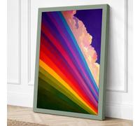 Rainbow Spectrum Ascending Modern Canvas Wall Art Print 30x20 Inch