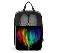 Rainbow Spectrum Heart Shoe Bag for Travel Daily Use Anti-dust Storage Carrier Golf Shoe Pouch