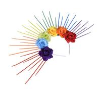 Rainbow Spiked Flower Headband Adornment Handmade Flower Headband Stylish Hair Accessory for Daily Wear Parties