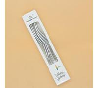 Rainbow Spiral Birthday Candles, Curved Design, Decorative Cake Candles, Multicolour (Silvery)