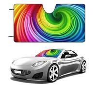 Rainbow Spiral Car Windshield Sun Shade Keep Car Interior Cool 55"x30" Folding Front Window Sun Shade, Heat Shield for SUV, Truck, Blocks UV