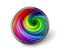 Rainbow Spiral Round Badge Cute Enamel Lapel Pin Brooches Button Pin Personalized Clothing Decoration Unisex Badge Holder Hats Bags Shirts Decor