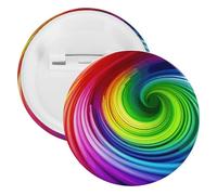 Rainbow Spiral Tinplate Badge Personalized Round Brooch Large Craft Button Suitable for Teachers, Nurses, Doctors, Staff, Party Gift Accessories, style, 12 Pieces