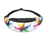 Rainbow Splash Fanny Pack- Waist Bag for Travel Running Hands Free