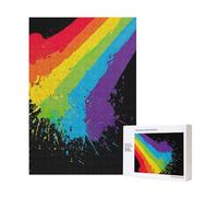 Rainbow Splat LGBT Pride,300 Pieces Wooden Jigsaw Family Game Jigsaw Puzzles for Adults Teens