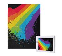 Rainbow Splat LGBT Pride,500 Pieces Wooden Jigsaw Family Game Jigsaw Puzzles for Adults Teens