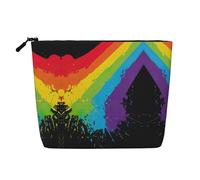 Rainbow Splat LGBT Pride, Daily Use Makeup Cosmetic Bag Imitation Linen Makeup Bag Portable Travel Toiletry Bag