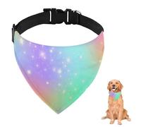 Rainbow Splendour Stars Dog Bandana with Adjustable Strap D Ring Dog Neckerchief Pet Bibs Triangle Bandana for Dogs Pet Accessories for Dogs Puppy Cats Decor Machine Washable