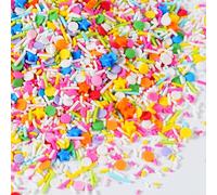 Rainbow Sprinkles 7 oz Rainbow Stars Jimmies Confetti Round Sprinkles for Birthday Cake Decorating Baking, Ice Cream Toppings, Cupcakes, Cookies, Donuts, Easter Party